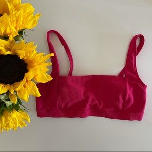 SEA LEVEL RED RIBBED UNDERWIRE BIKINI TOP